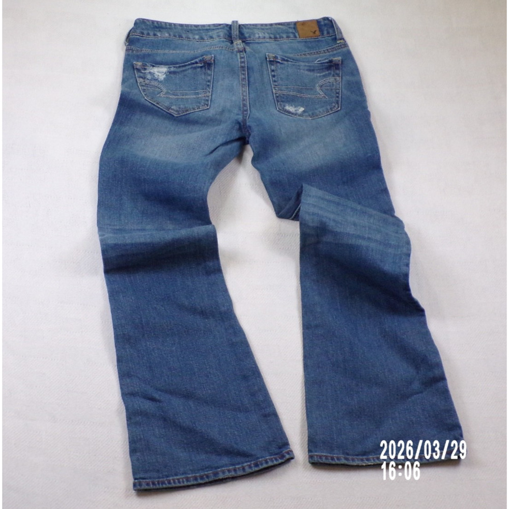 American Eagle VINTAGE FLARE Jeans Size 2 Reg Low Rise Y2K Distressed 2010 Retro - Picture 2 of 16